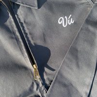 Script Zip Up Utility Jacket (Navy/White)