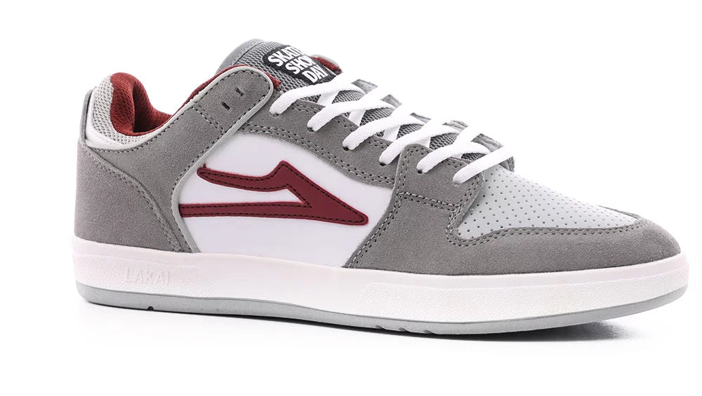 LAKAI TELFORD LOW SKATE SHOP DAY (GREY/BURGUNDY}