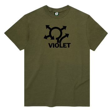 Violet Where do you think your going? T-Shirt (Olive)