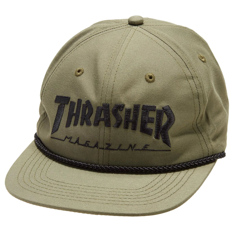 Thrasher Rope Snapback Hat (Olive/Black)