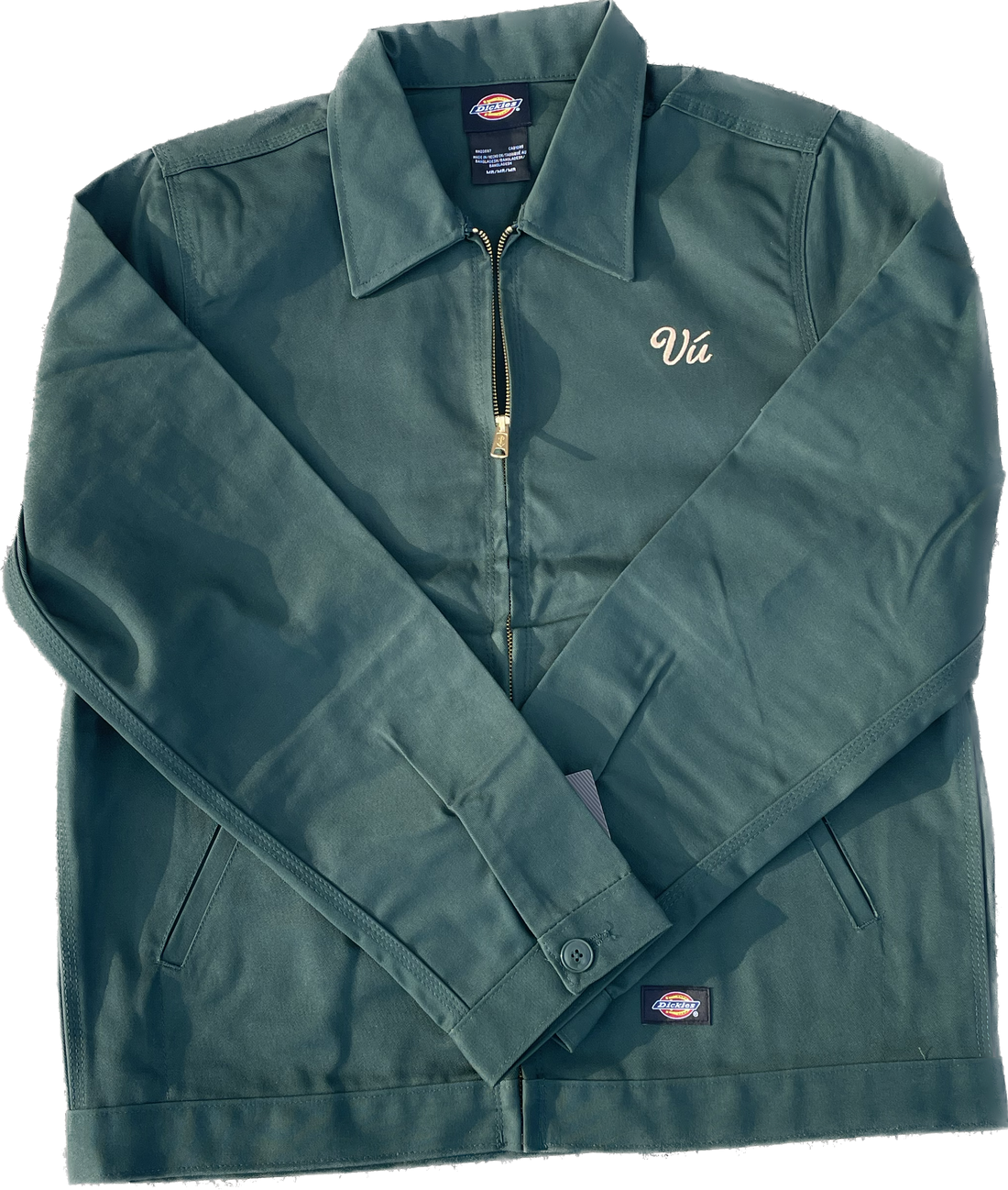 Script Zip Up Utility Jacket (Green/Cream)
