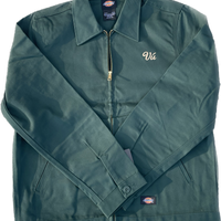 Script Zip Up Utility Jacket (Green/Cream)