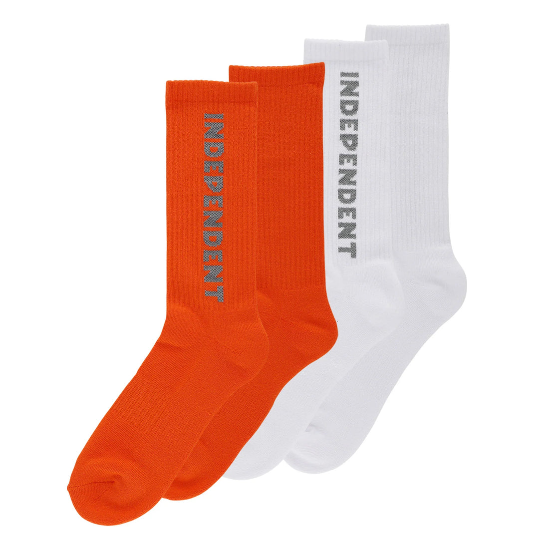 Independent Baseline 2 Pack Socks (White&Orange)