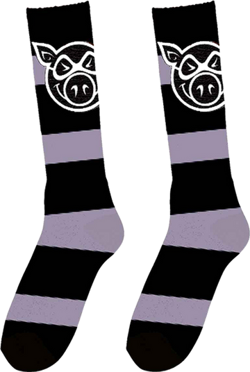 Pig Striped Socks (Lavender)