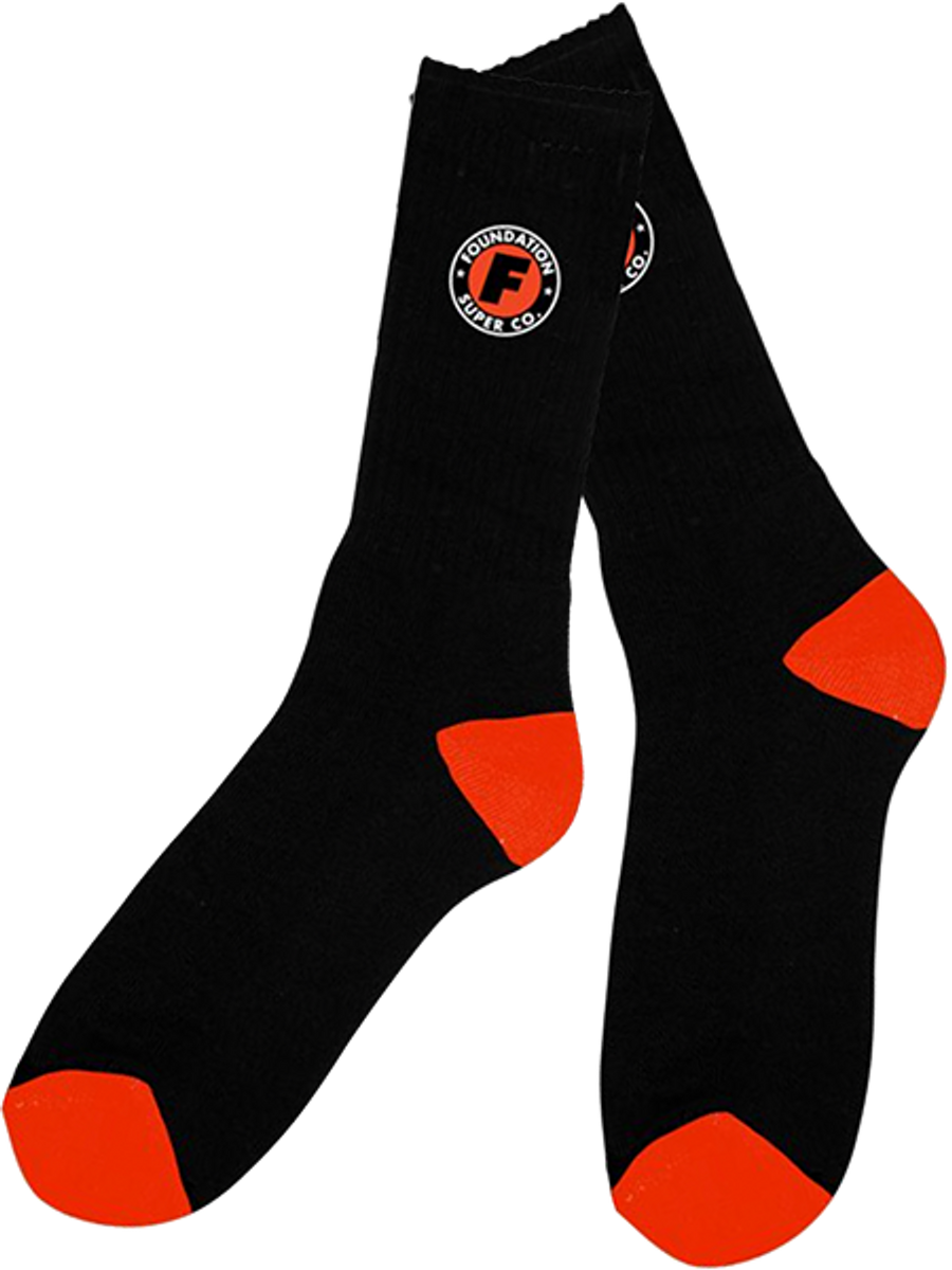 Foundation Super Co Crew Socks (Black/Red)