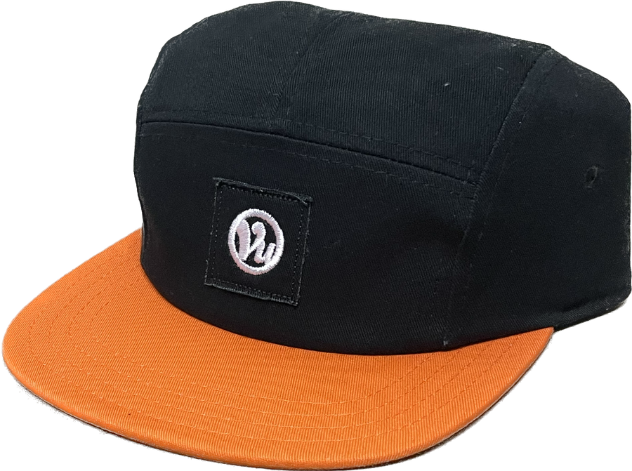 Circle Patch 5 Panel Hat (Black/Orange)