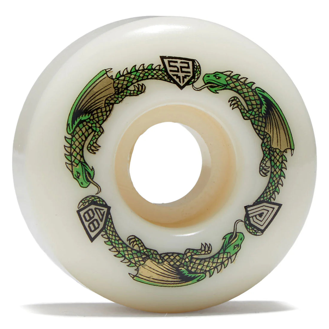 Powell Peralta Dragon Formula Green 88a V1 Wheels (Off White)