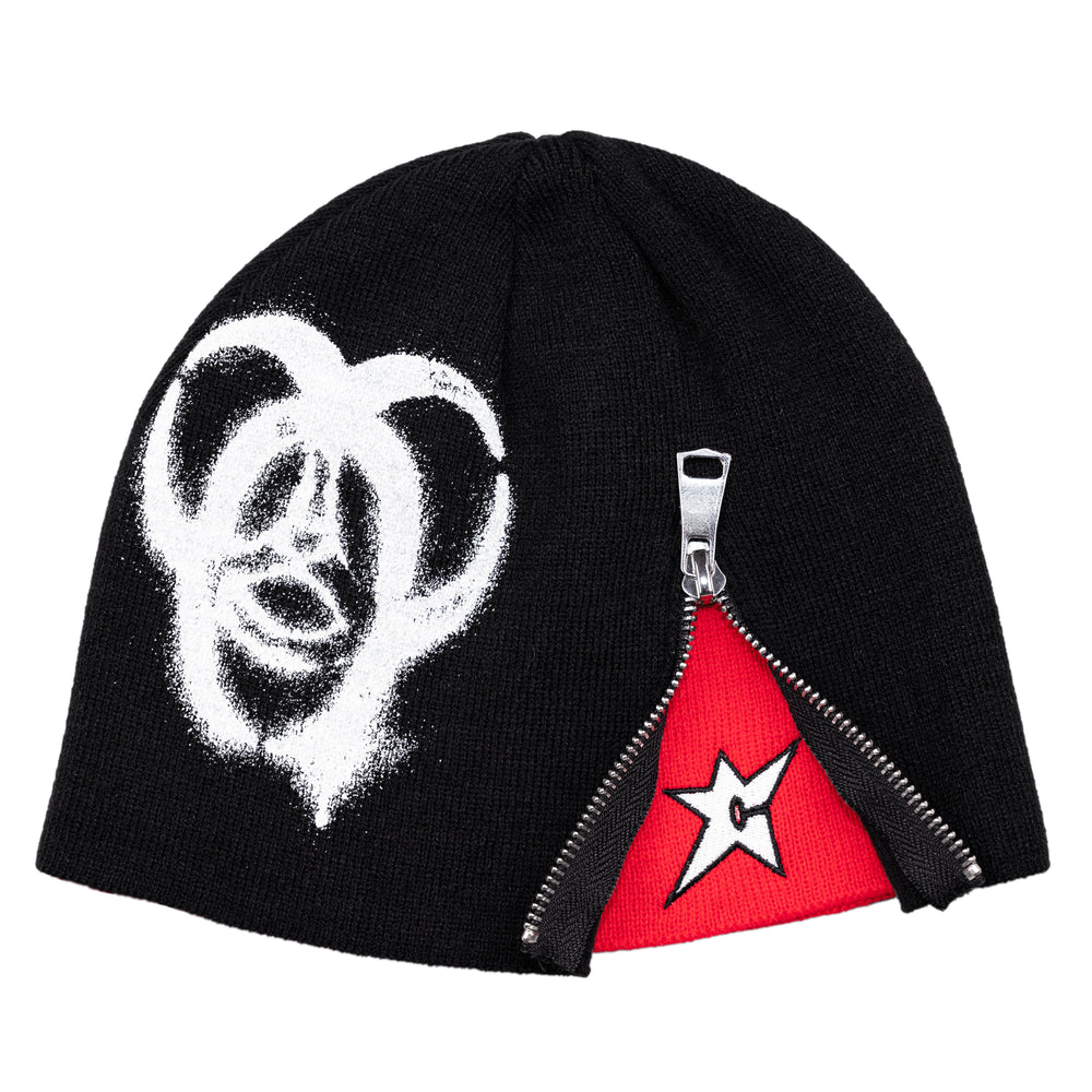 Carpet Biohazard Zip Beanie (Black)