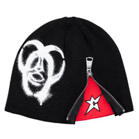 Carpet Biohazard Zip Beanie (Black)