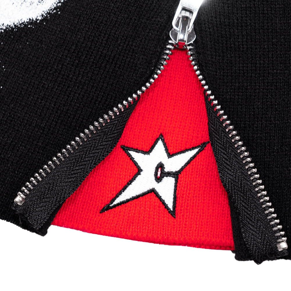 Carpet Biohazard Zip Beanie (Black)