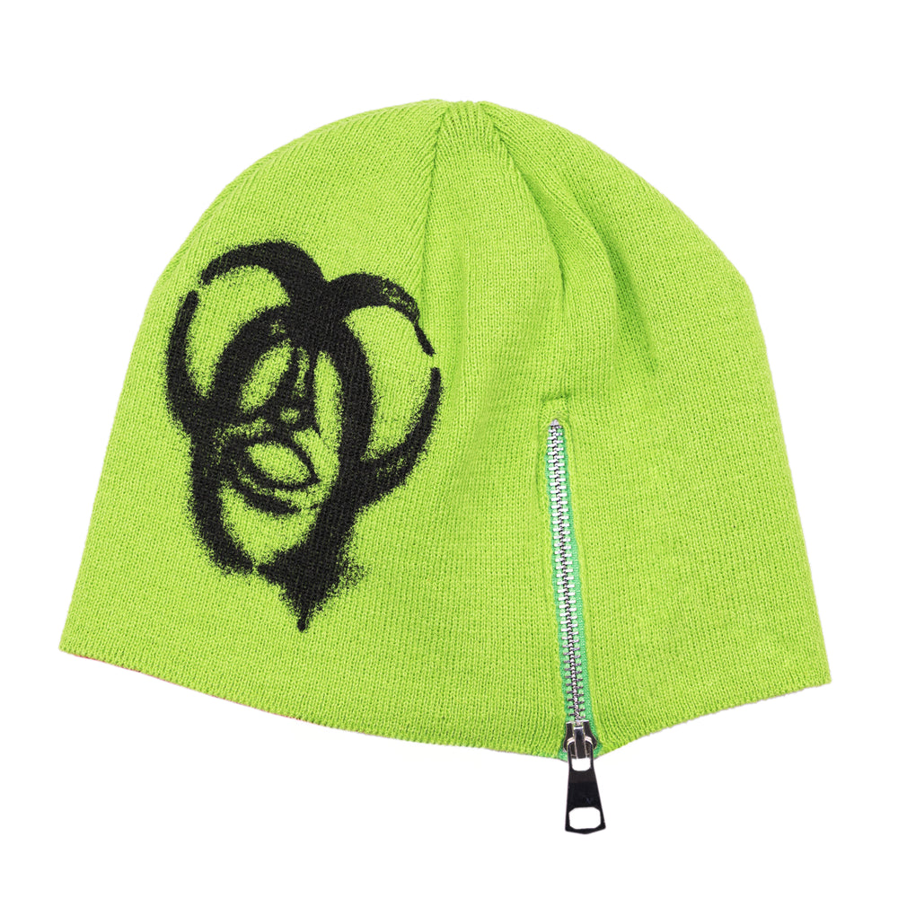 Carpet Biohazard Zip Beanie (Green)