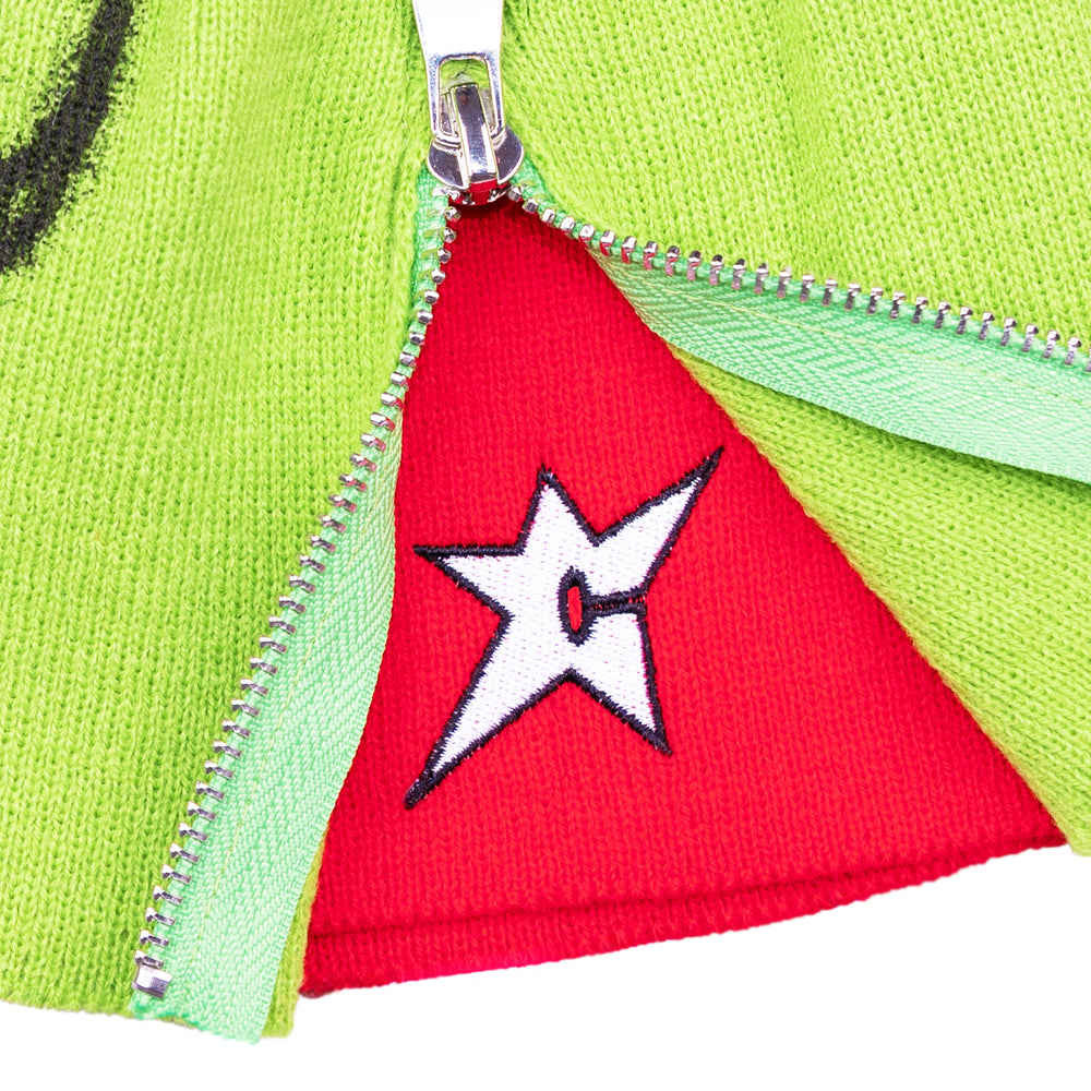 Carpet Biohazard Zip Beanie (Green)