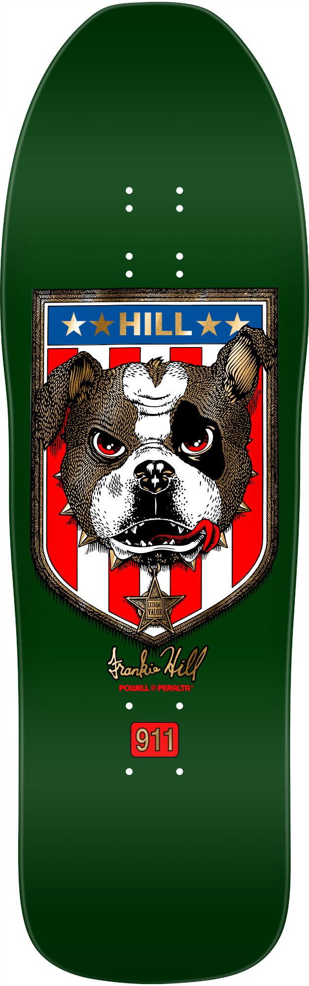 Powell Peralta Frankie Hill Bulldog '15'  Deck 10.0 (Green/Gold)