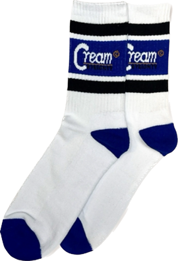 Cream Mini Mart Socks (White/Blue)