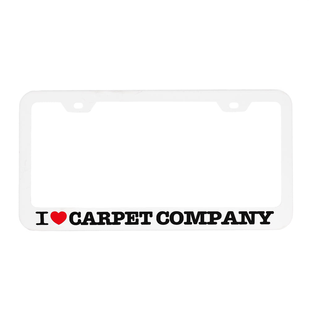 Carpet 'I Heart' License Plate Frame