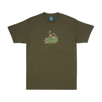 Frog Lawn Mower Man T-Shirt (Army)