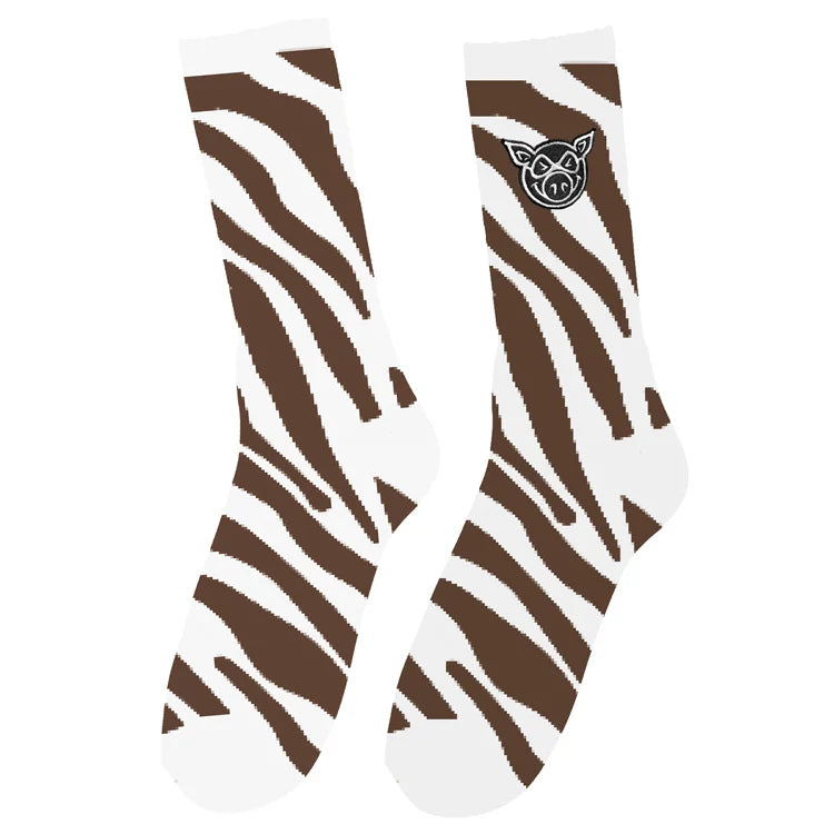 Pig Zebra Print Socks