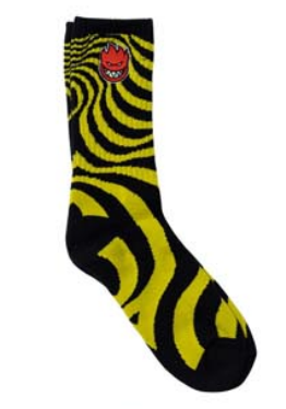 Spitfire Bighead Fill EMB Swirl Socks (Black/Yellow)