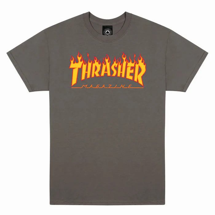 Thrasher Flame Logo T-Shirt (Grey)