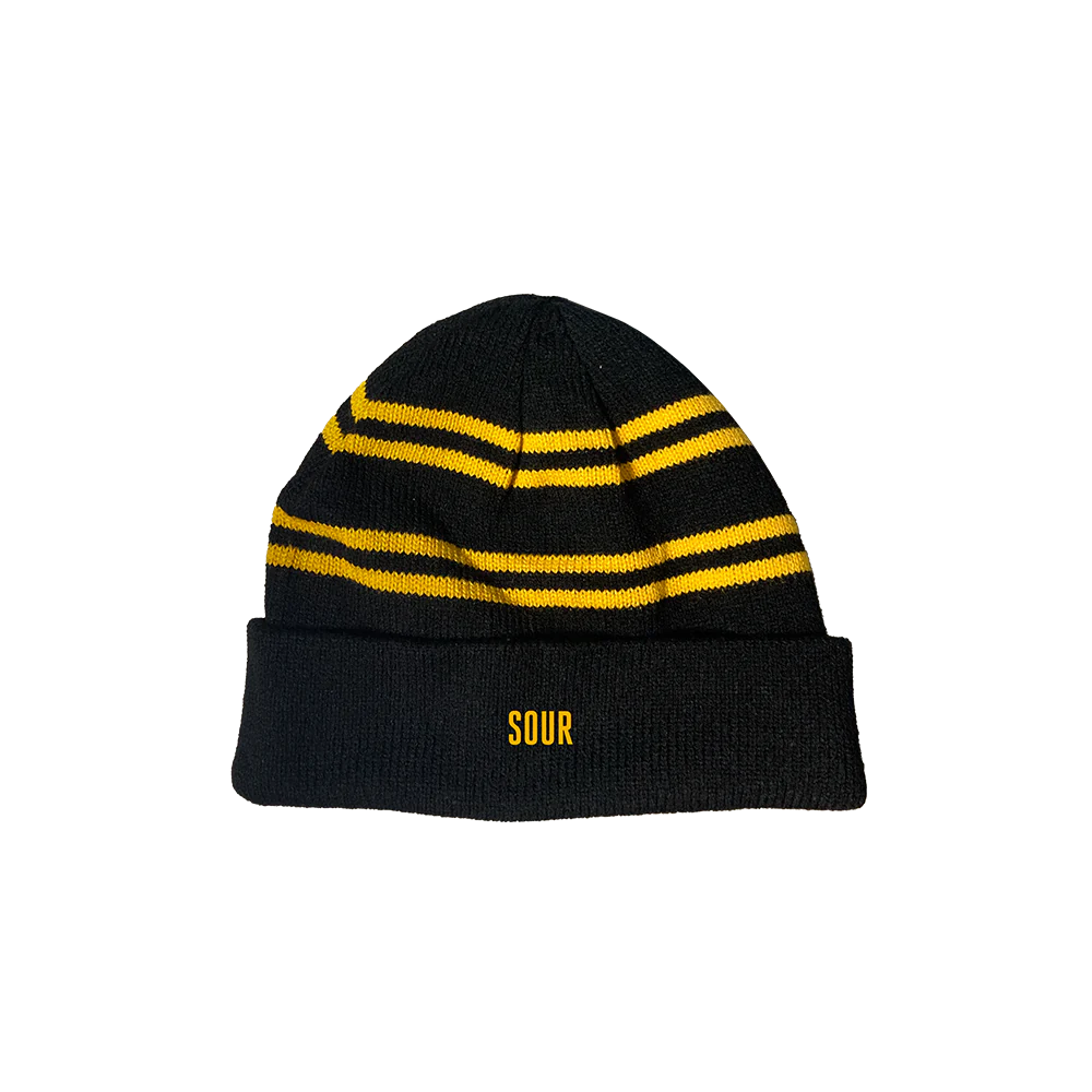 Sour Solutions Striped Beanie (Black/Yellow)