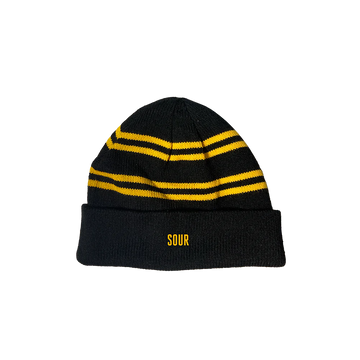 Sour Solutions Striped Beanie (Black/Yellow)