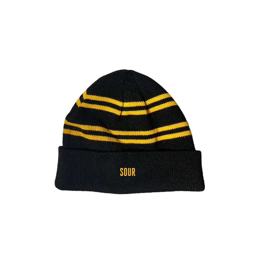 Sour Solutions Striped Beanie (Black/Yellow)