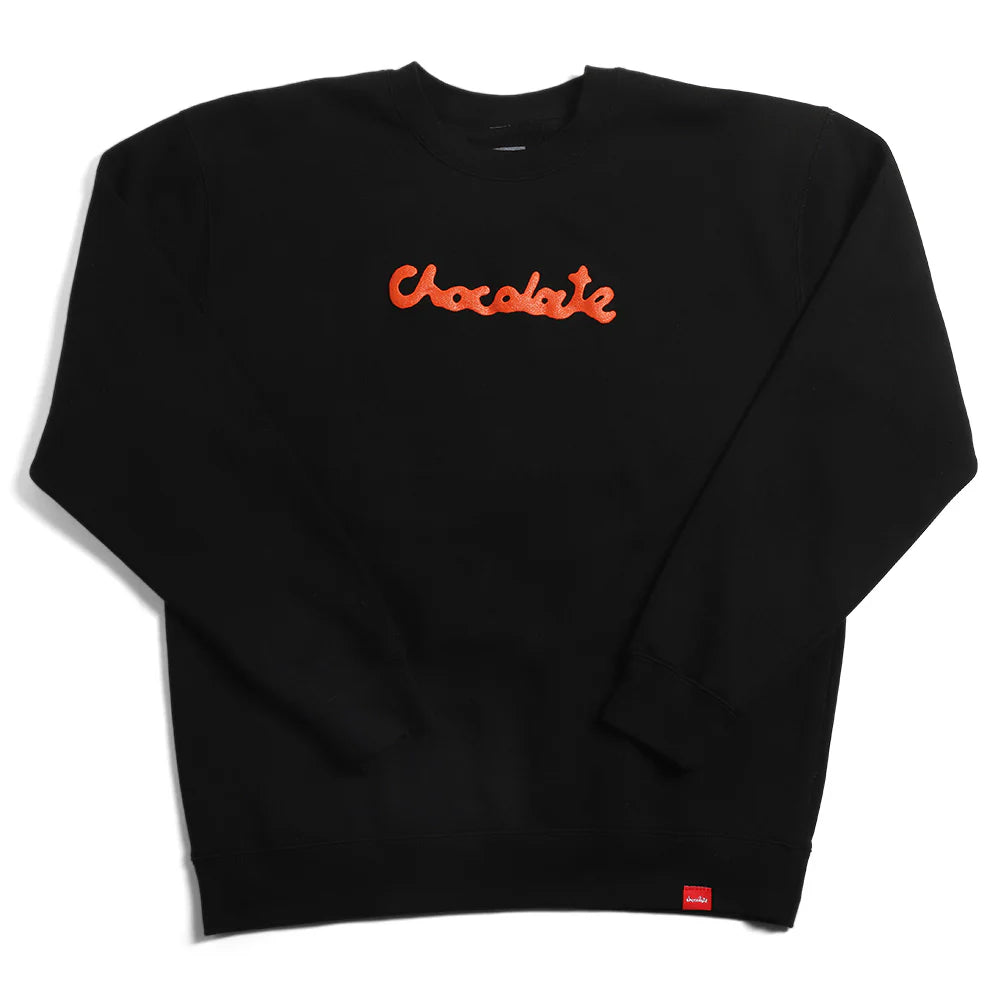 Chocolate Drip Script Crewneck (Black)