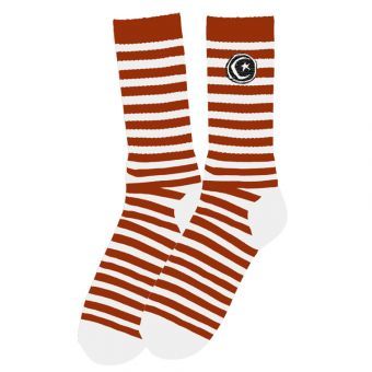 Foundation Star Moon Stripe Socks (Red/White)