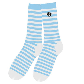 Foundation Star Moon Stripe Socks (White/Blue)