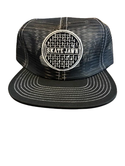 SKATE JAWN FULL MESH SEWER CAP HAT (BLACK)