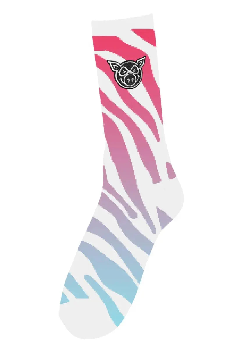 Pig Zebra Print Socks