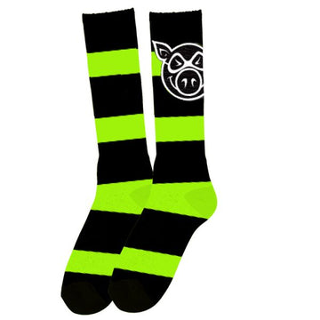 Pig Striped Socks (Green)