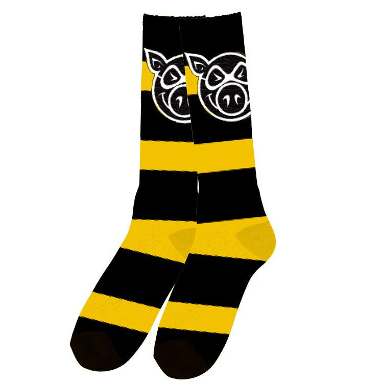 Pig Striped Socks (Yellow)