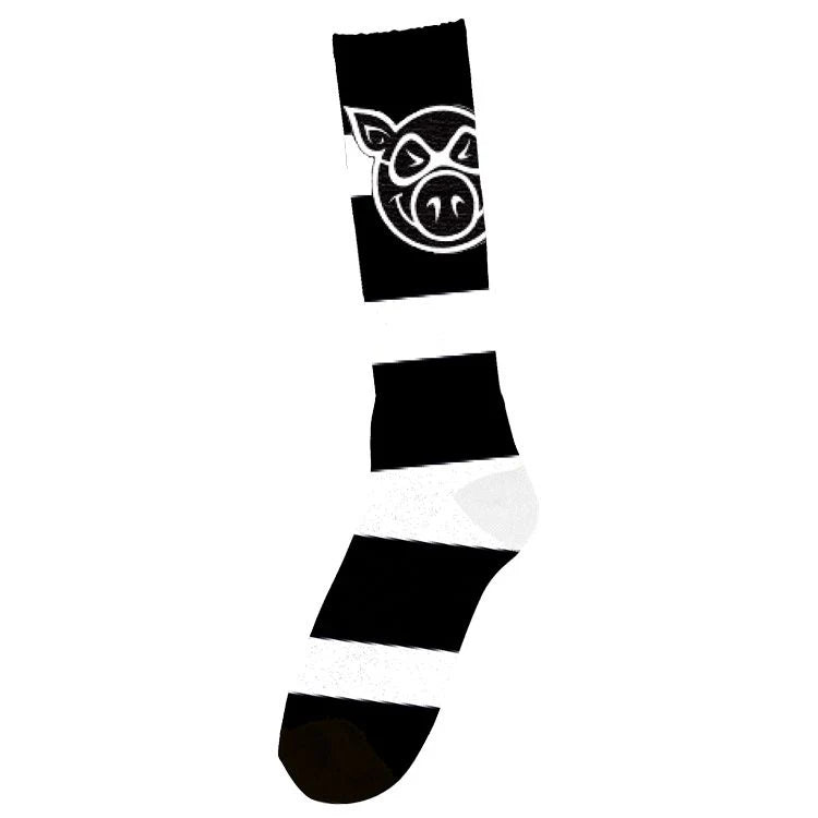 Pig Striped Socks (White)