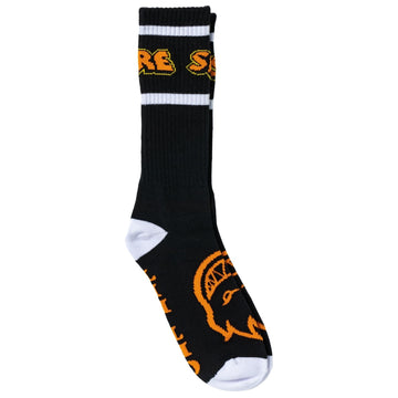 Spitfire Hellfire Script Socks (Black/White/Orange)