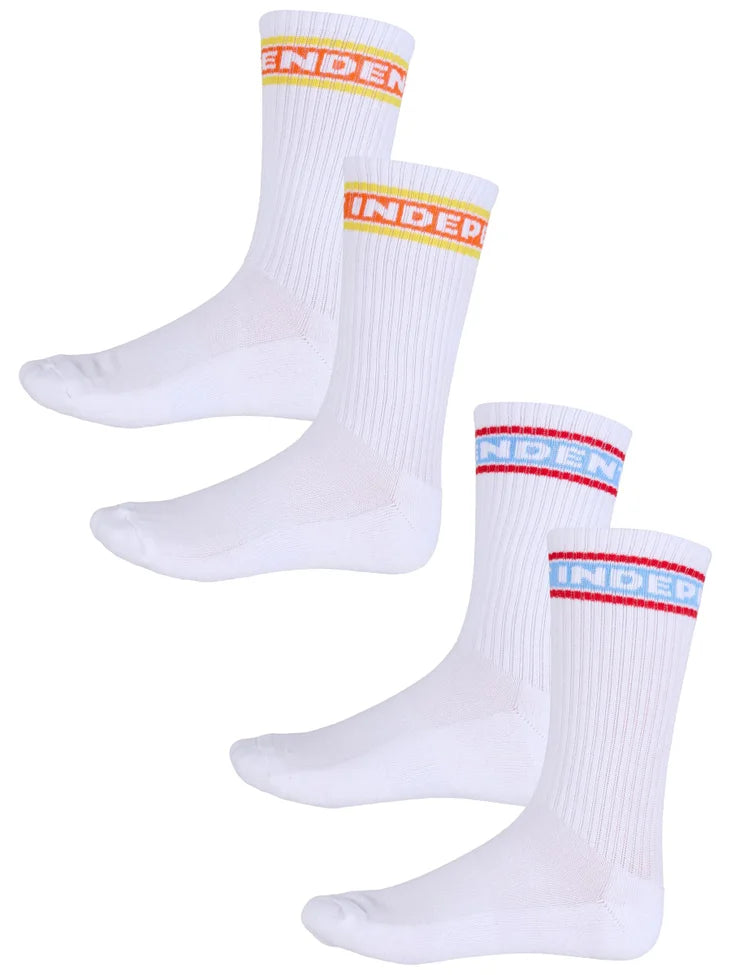 Independent Bar Logo 2-Pack Socks (White/Multi)
