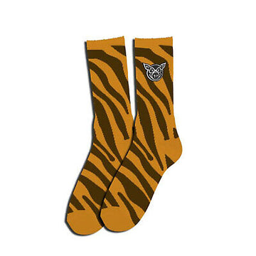 Pig Zebra Print Socks (Mustard)