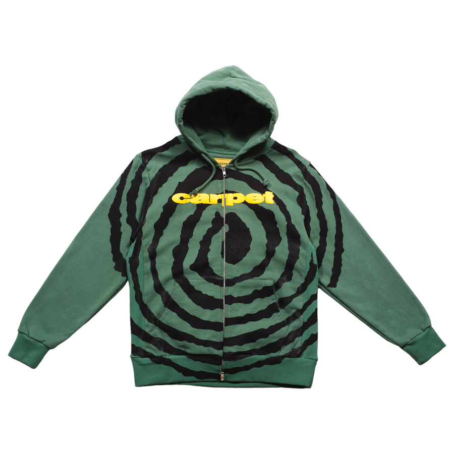 Carpet Spiral Zip-Up Hoodie (Green)