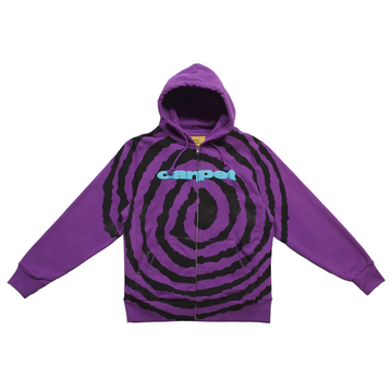 Carpet Spiral Zip-Up Hoodie (Purple)