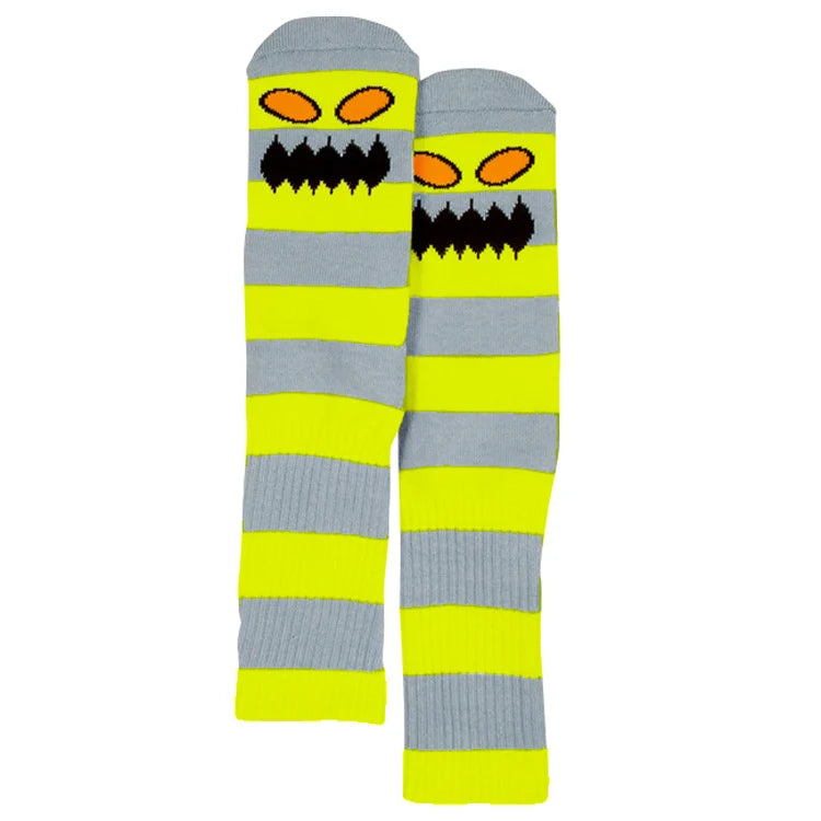 Toy Machine Monster Big Stripe Socks (Yellow/Grey)