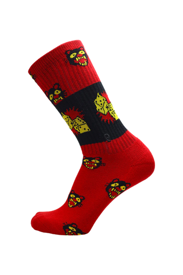 Psockadelic Burger Baby Socks (Red)