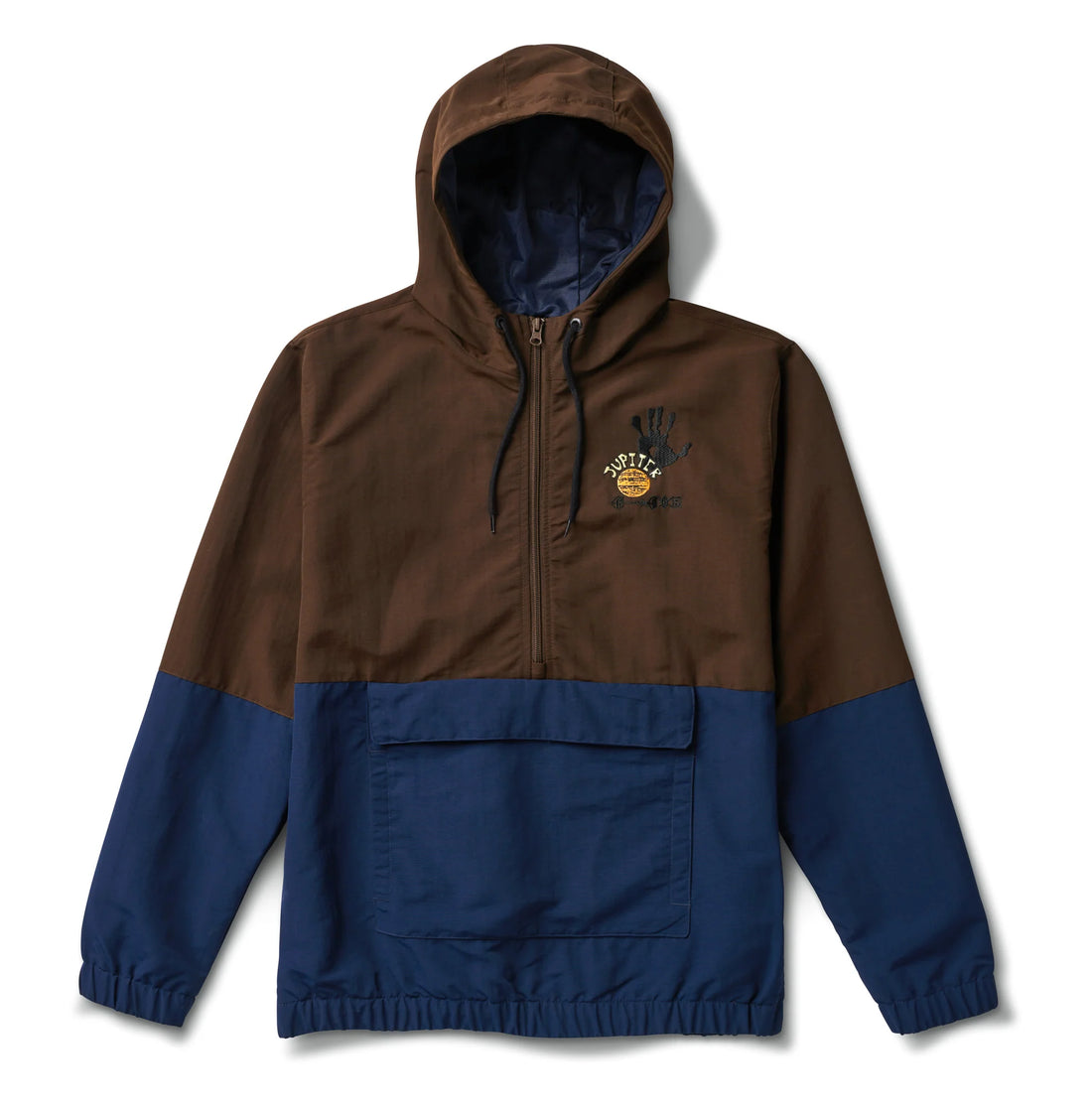 Vans Zion Wright Half Zip Anorak Jacket (Brown/Navy)