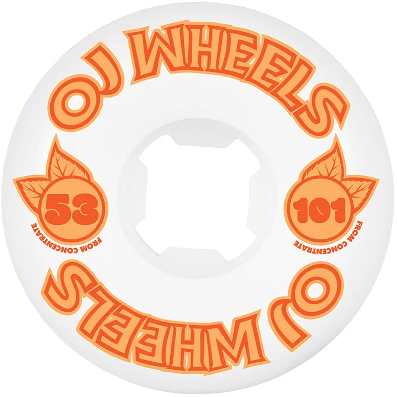 Oj From Concrete Hardline Wheels 101A (White/Orange)